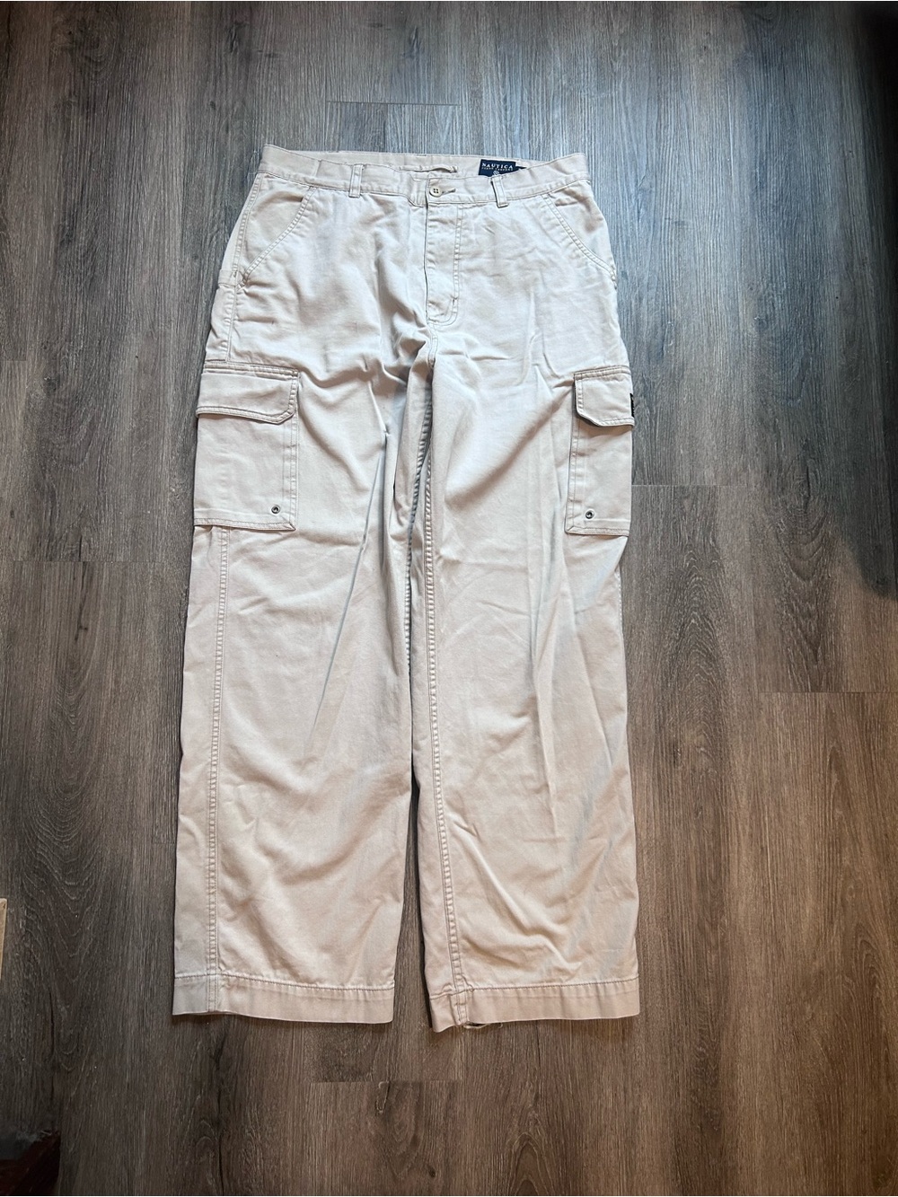 Vintage Y2K 90s Nautica Jeans Company Cargo Pants Khaki Men’s Sz 34x32 Wide